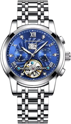 Self-Winding Luxury Hollow Waterproof Luminous Stainless architecture server Steel Watches Best Gifts Watches for Men Men Watches Automatic Mechanical Big Dial Tourbillon Business Wristwatch 