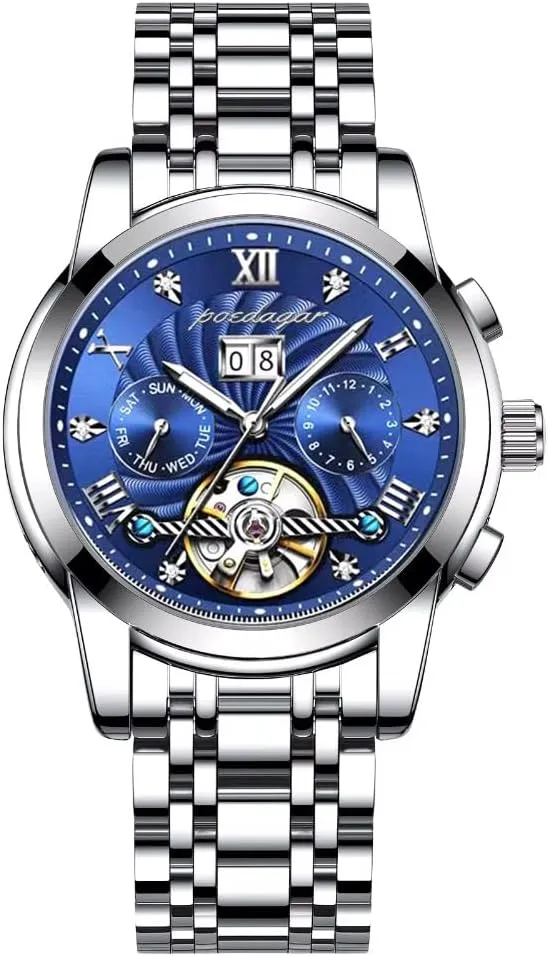 Self-Winding Luxury Hollow Waterproof Luminous Stainless architecture server Steel Watches Best Gifts Watches for Men Men Watches Automatic Mechanical Big Dial Tourbillon Business Wristwatch 