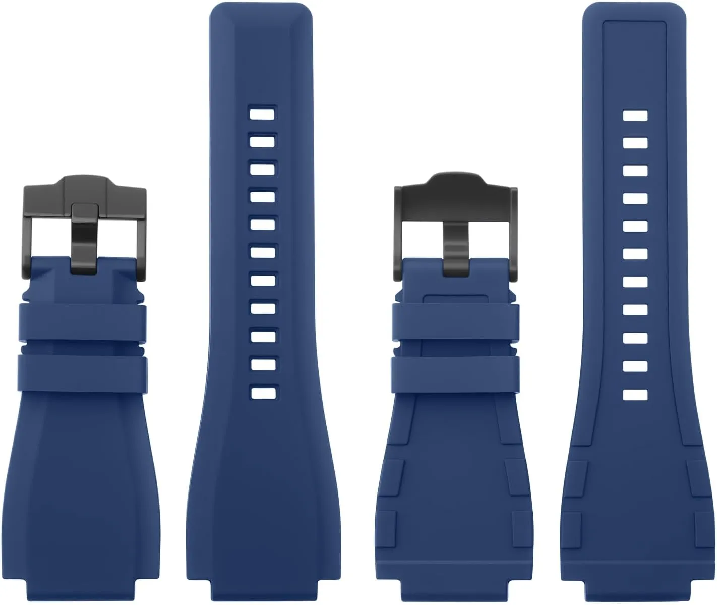 Series BR01 BR03, Black Compatible with Bell & Ross Watch Bands, 24mm Soft pliant cheap corrosive bitter Rubber Silicone Replacement Wrist Strap for Bell Ross Watch 