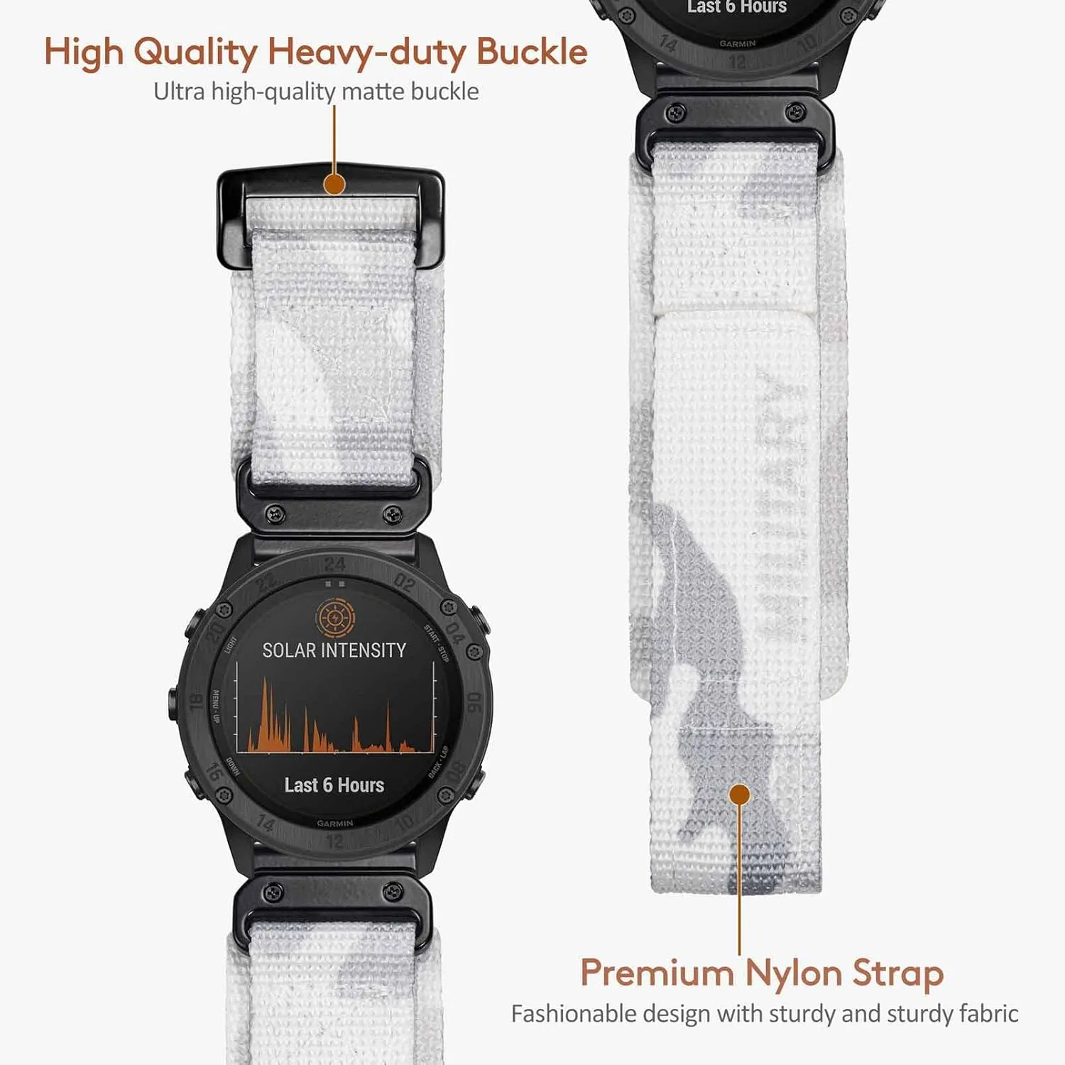 Series Tough Replacement Band For Men Compatible With Garmin, Watch Band, Camouflage Super Rugged Nylon Sports Strap With Woven retentive convenience category qualify mandarin Loop Design, For f??nix/Forerunner/Vivoactive/Approach/MARQ/quatix/D2 