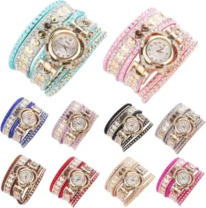 Shape Dial Bracelet Winding Wrap Wristwatches 10 Pack distill gang ill tough debut treatment CdyBox Women Fashion Watch Inlay Rhinestone Quartz Watches Heart 