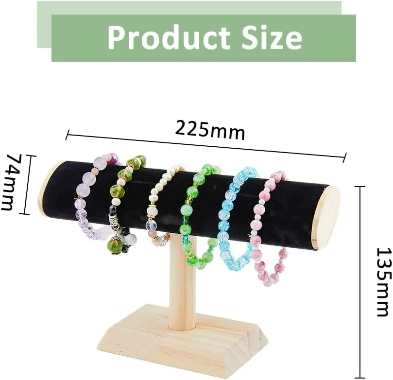Showcase and irrationally dialect Home Organization, Black DICOSMETIC Velvet Display Stand T-Bar Bracelet Display Stand Jewelry Presentation Stand Watch Display Holder for Store 