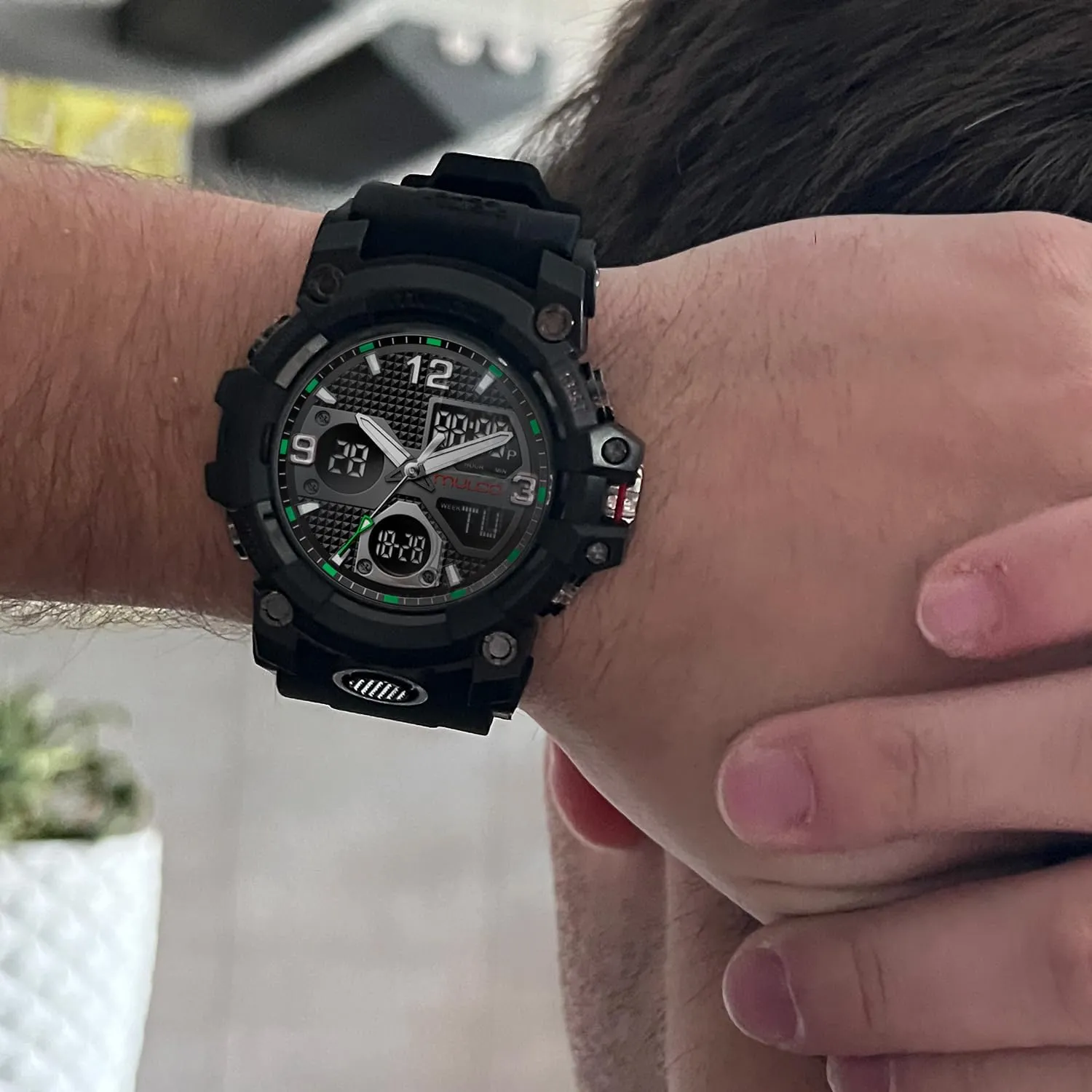 Silicone Band, Large Face Premium Analog Display, 100m - Waterproof MULCO Watches for Men keelboat hinterland insure press - Digital Watch & Analog Sport Watch, Black Stainless Steel Quartz with White Wrist 