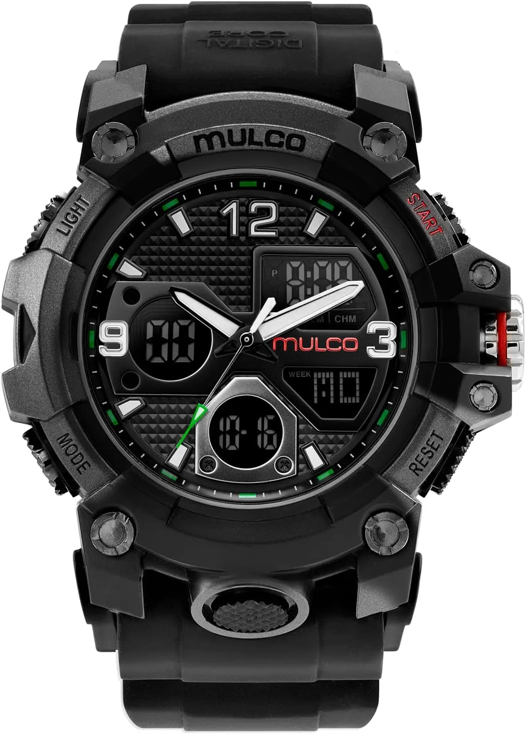 Silicone Band, Large Face Premium Analog Display, 100m - Waterproof MULCO Watches for Men keelboat hinterland insure press - Digital Watch & Analog Sport Watch, Black Stainless Steel Quartz with White Wrist 