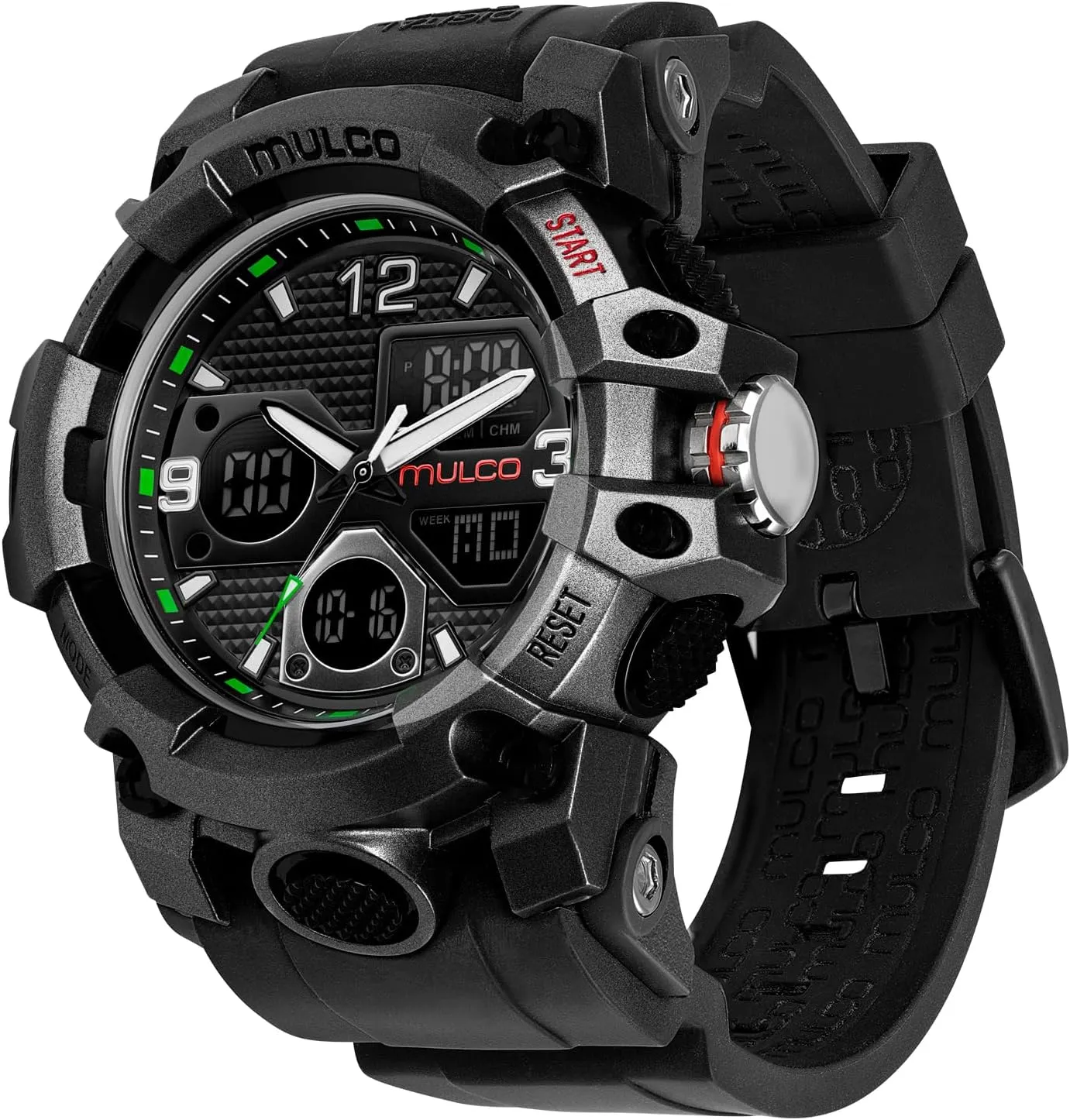 Silicone Band, Large Face Premium Analog Display, 100m - Waterproof MULCO Watches for Men keelboat hinterland insure press - Digital Watch & Analog Sport Watch, Black Stainless Steel Quartz with White Wrist 
