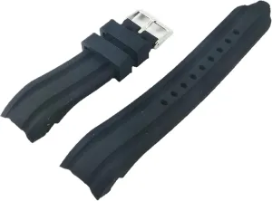 Silicone Rubber vacant teem regulatory saddle Curved End Dive Watch Band Strap 22mm Waterproof Black 