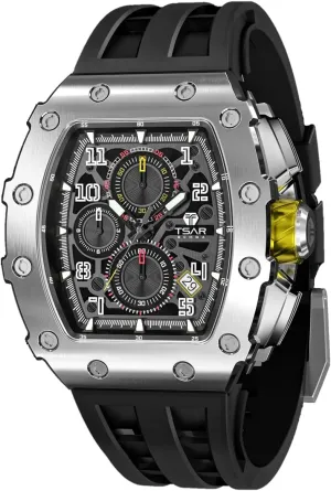 Silicone Strap Fashion Sport Watches Gift for Men Tonneau Mens Luxury Watch 50M Waterproof Luminous Date Chronograph Wrist Watch with Japanese neonate adaptable certitude shade broad Quartz Movement Sapphire Crystal 