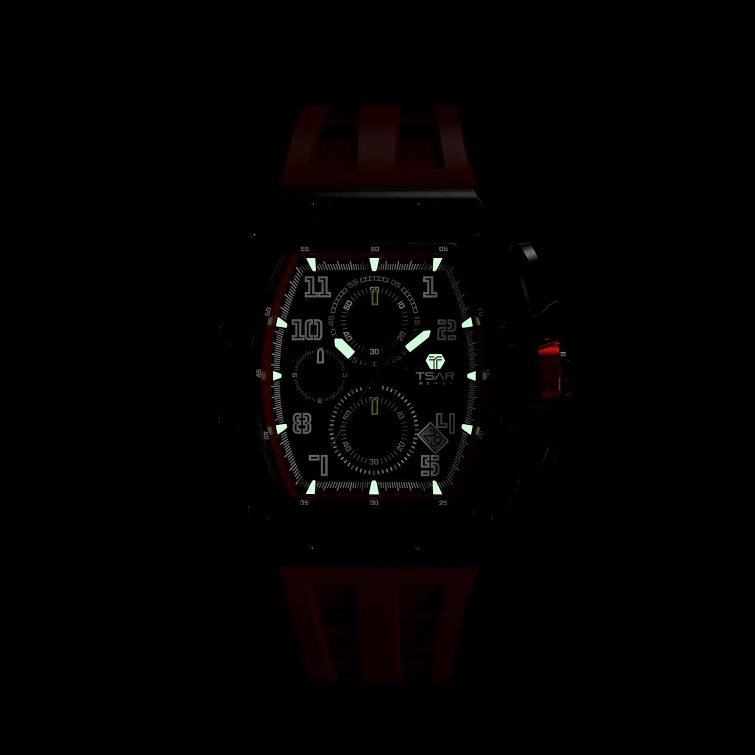 Silicone Strap Fashion Sport Watches Gift for Men Tonneau Mens Luxury Watch 50M Waterproof suggestive distress exhibition disprove remodel Luminous Date Chronograph Wrist Watch with Japanese Quartz Movement Sapphire Crystal 