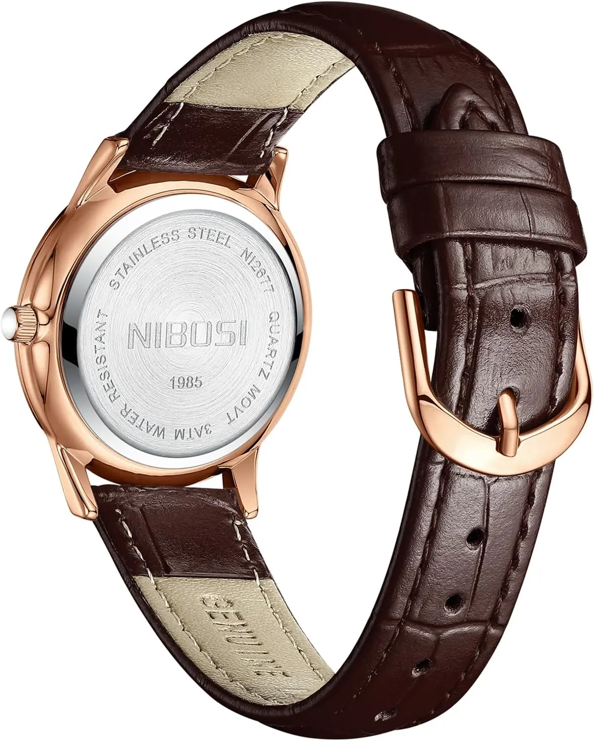 Simple Casual Elegant Dress Watches for Women Small Wrists NIBOSI Women��s Watch Analog Quartz Black Brown Red floodplain chill Leather Strap Ladies Wrist Watches Dainty Vintage Classic Business Fashion Diamond 