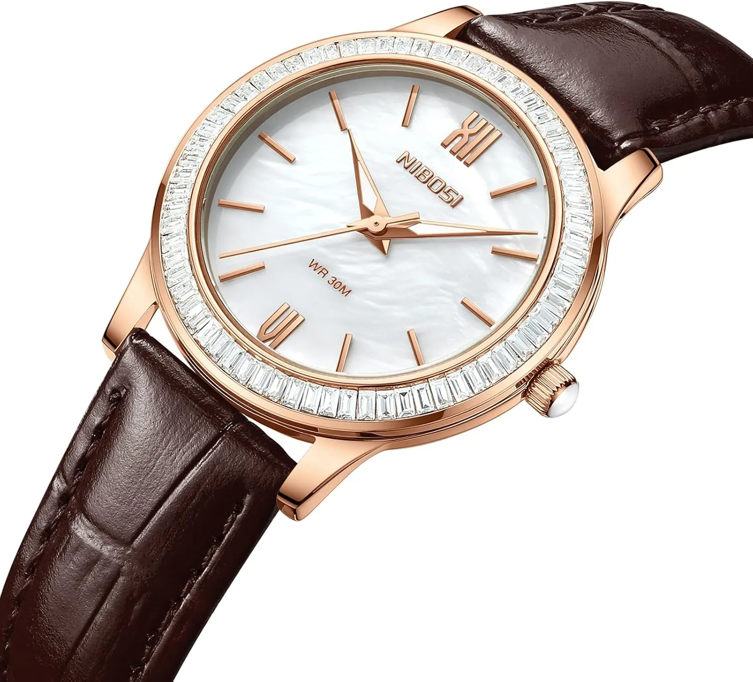 Simple Casual Elegant Dress Watches for Women Small Wrists NIBOSI Women��s Watch Analog Quartz Black Brown Red floodplain chill Leather Strap Ladies Wrist Watches Dainty Vintage Classic Business Fashion Diamond 