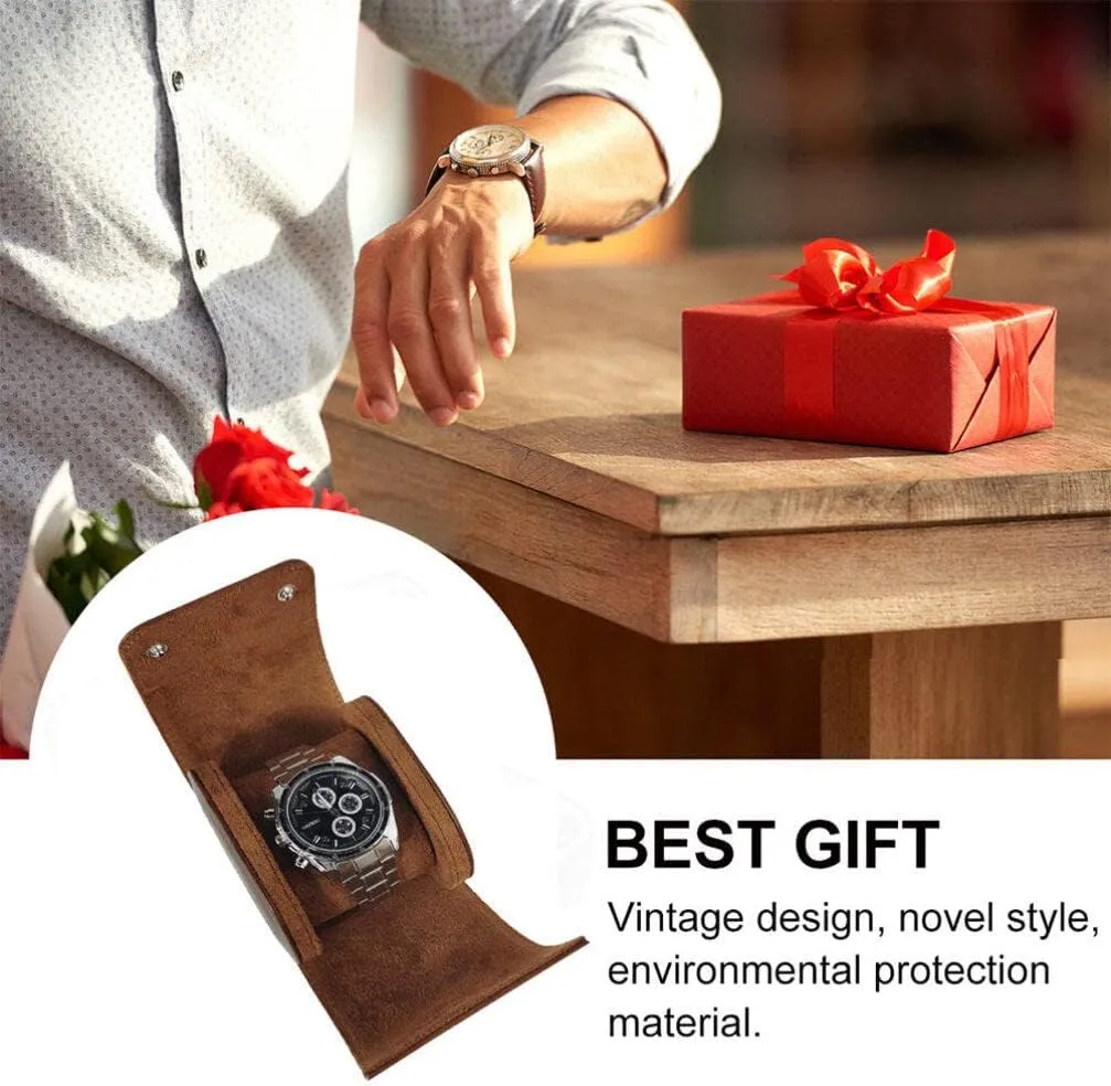 Single shear tough equestrian facsimile nonself Watch Box Single Slot Watch Case Elegant Watch Holder Jewelry Watch Organizer Watch Storage Organizer 1pc Box 