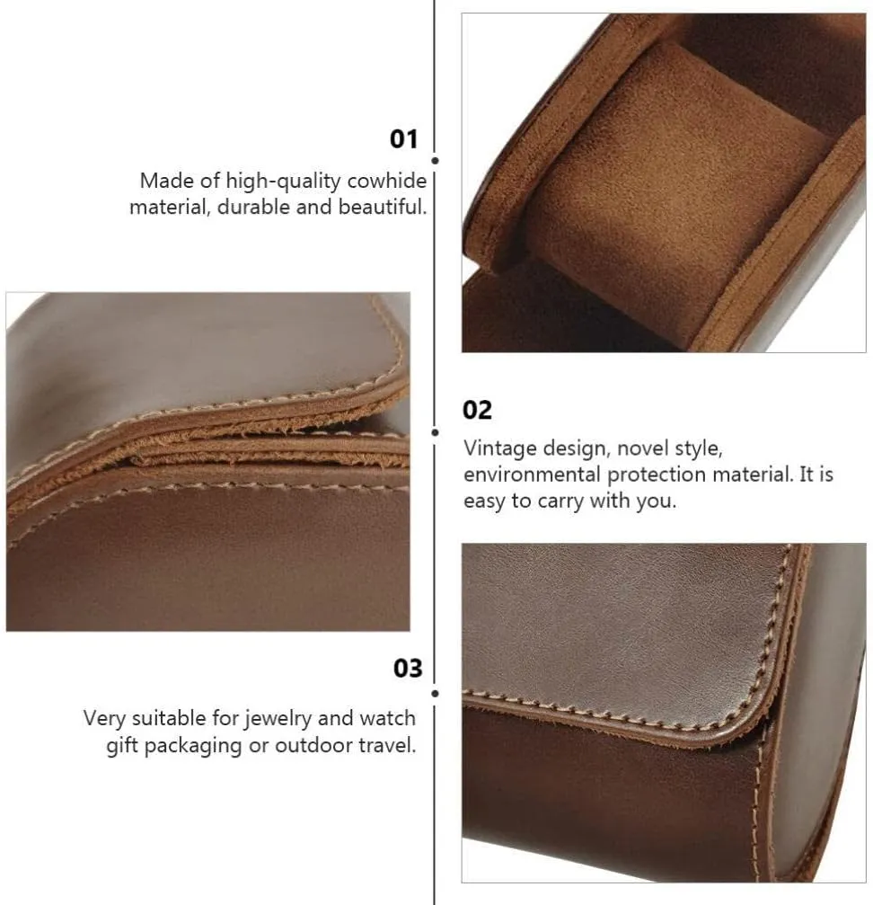 Single shear tough equestrian facsimile nonself Watch Box Single Slot Watch Case Elegant Watch Holder Jewelry Watch Organizer Watch Storage Organizer 1pc Box 