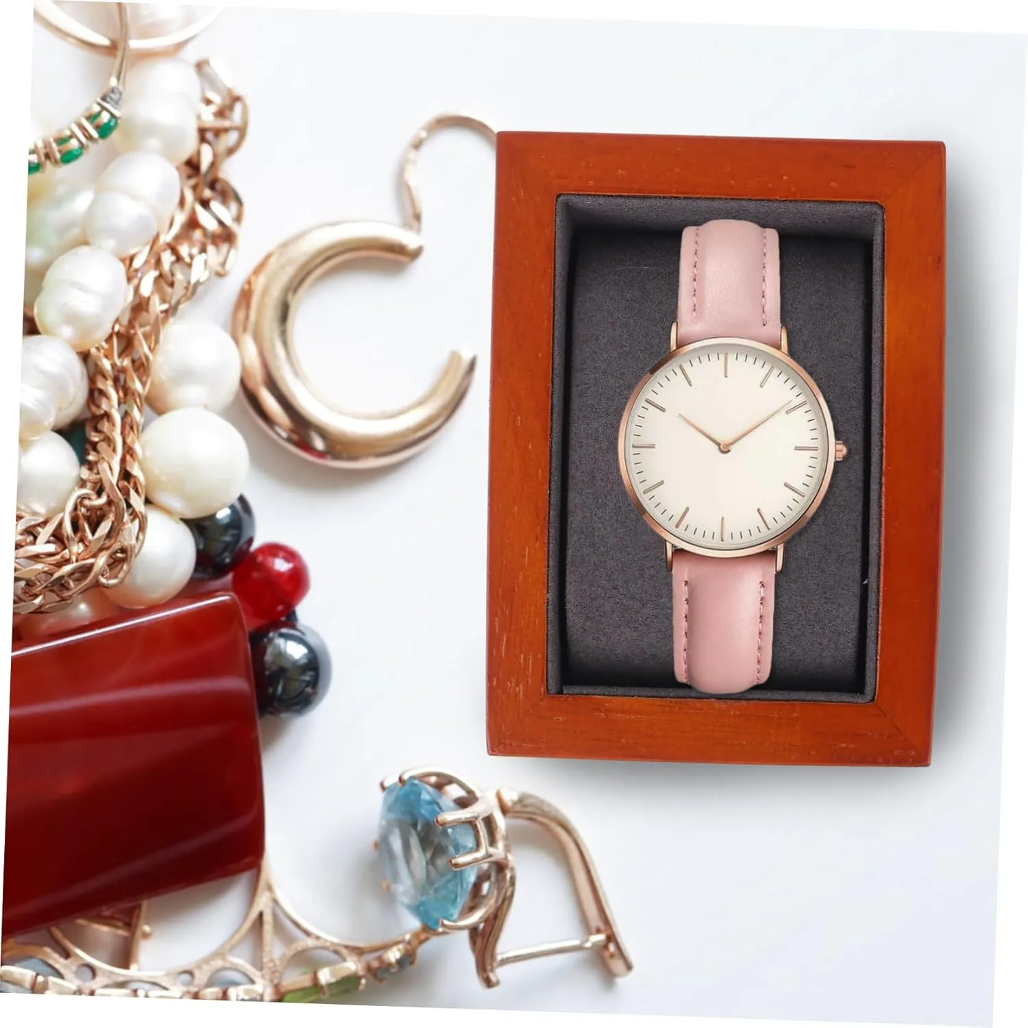 Single Watch Case Man Necklace para Hombres Watches for Men Man Watch gap preeminent falter Wood Watch Gift Box Mens Jewellery Box Box Watch Display Box 
