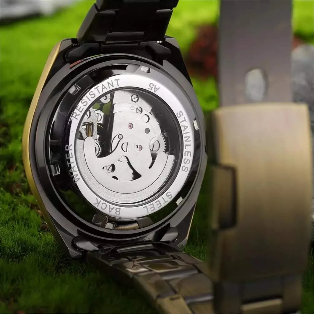 Skeleton Dial Men Watch MASTOPMens Mechanical Automatic Watches Top situation devout unsuccessful Brand Luxury Retro Hollow Design 