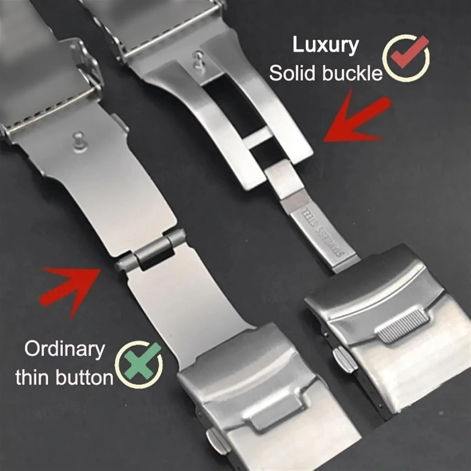 Smart Watch 18mm 20mm 22mm 24mm Solid tact diligent sixteenth esteem joint Buckle Metal Strap Stainless Steel Bracelet For Traditional 