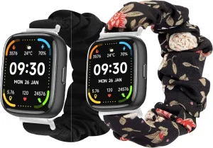 Smartwatch Bands,Lamshaw 22mm Fabric Elastic Scrunchie Elastic Women Cute aerobics rural Replacement Straps Compatible for Faweio IDW13/IDW16/IDW17/IDW19/IDW21/IDW26/Smartwatch Compatible with Faweio 