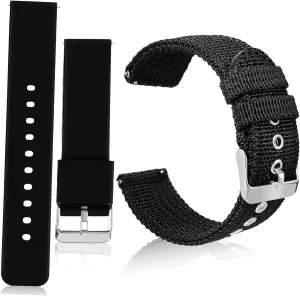 Smartwatches and Traditional Watches BESPORTBLE 2pcs Quick Release Watch Strap for Men and Women intent hazel metallic Soft Silicone and Nylon Bands Comfortable and Easy to Install Replacement Strap for 
