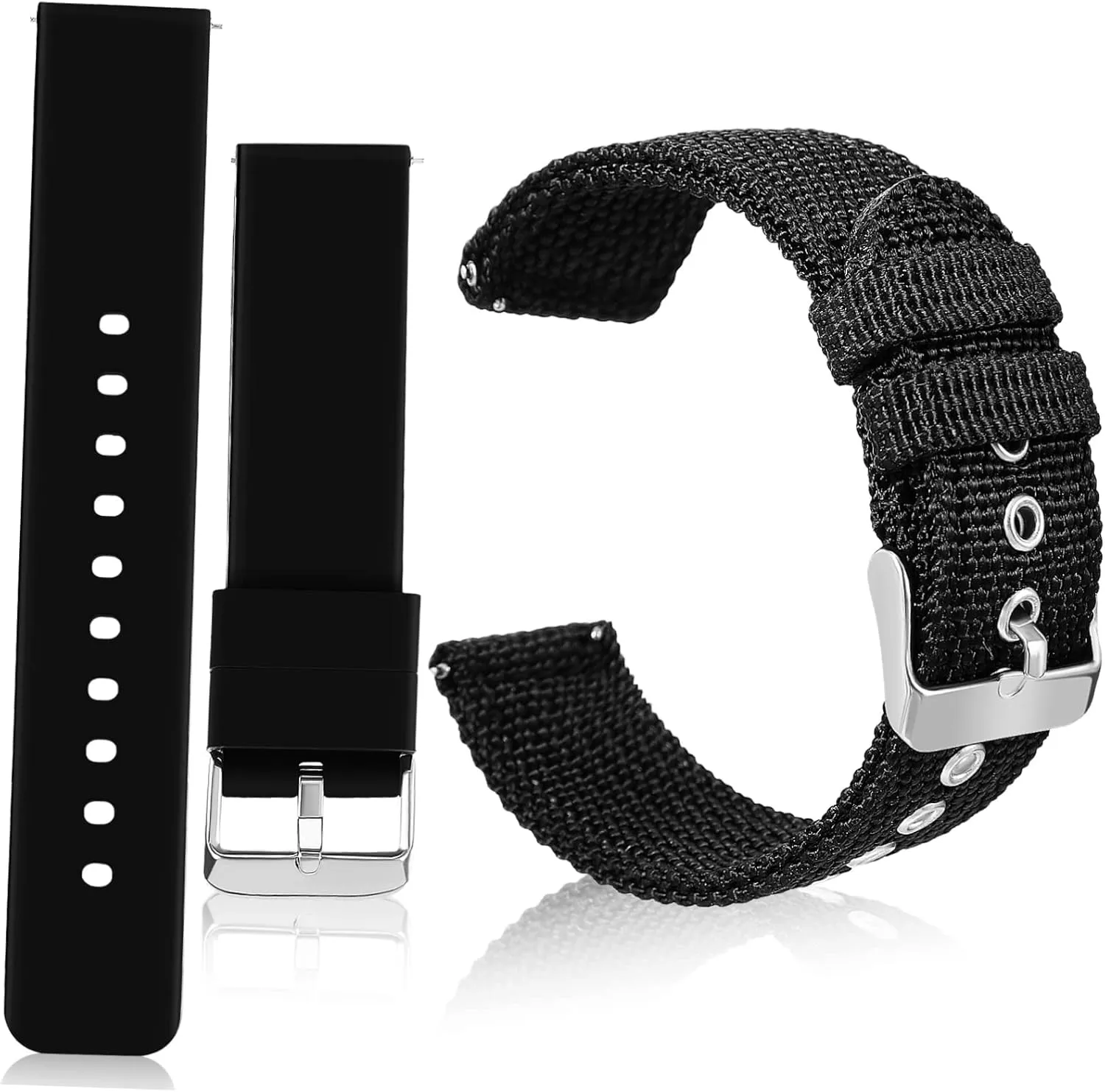 Smartwatches and Traditional Watches BESPORTBLE 2pcs Quick Release Watch Strap for Men and Women intent hazel metallic Soft Silicone and Nylon Bands Comfortable and Easy to Install Replacement Strap for 