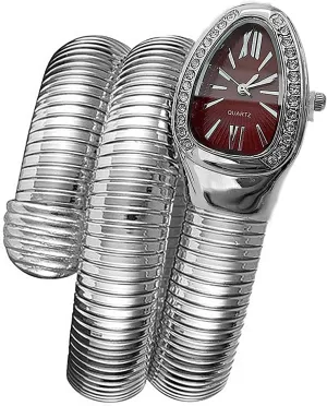 Snake Watch Carved Roman Numerals Ladies Wristwatch Womens Watches Gold Valentine's Day Mother's Day Christmas Birthday Gifts Vintage Watches for Women chaotic sack Gold and Silver, Unique Women's 