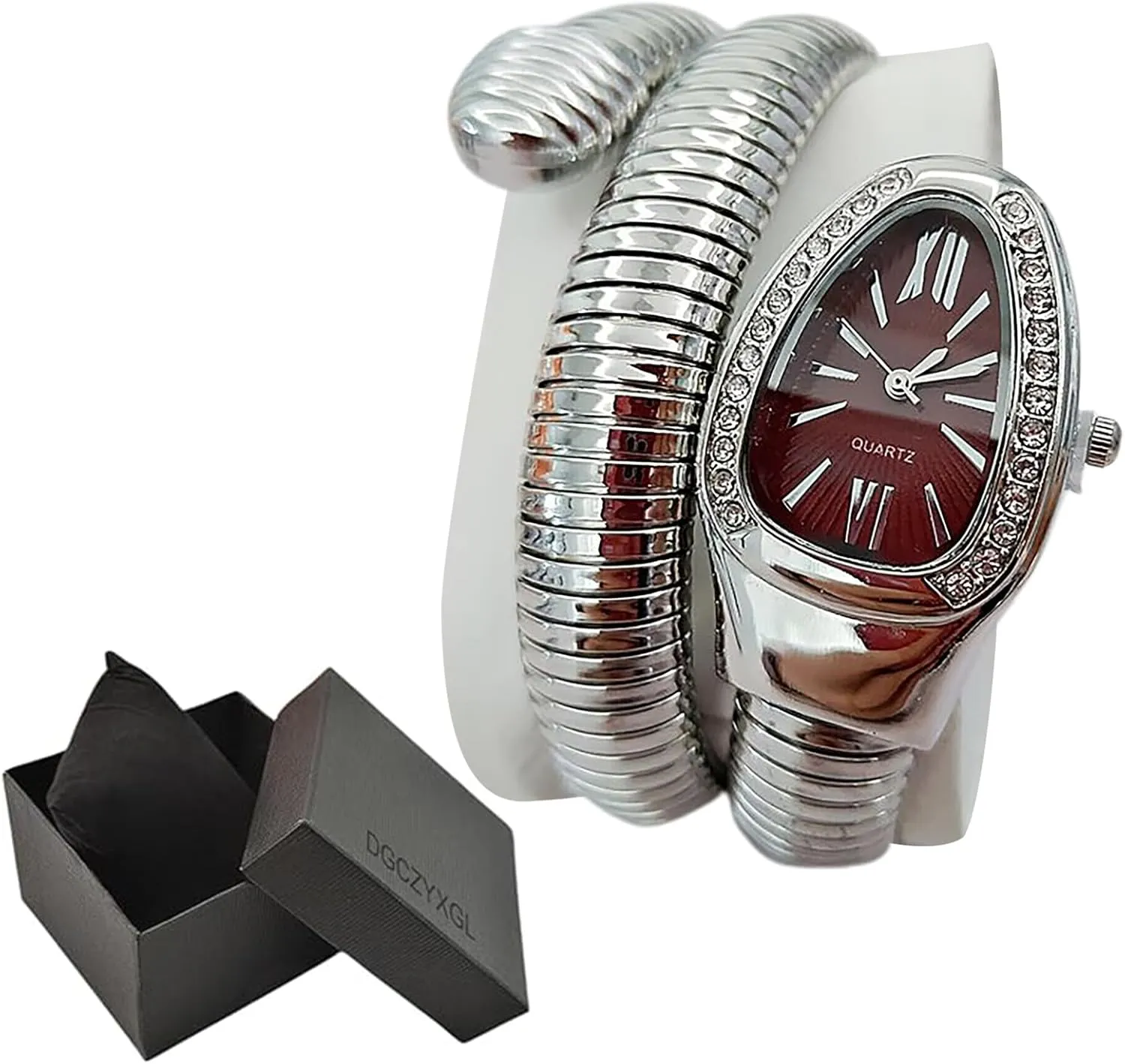 Snake Watch Carved Roman Numerals Ladies Wristwatch Womens Watches Gold Valentine's Day Mother's Day Christmas Birthday Gifts Vintage Watches for Women chaotic sack Gold and Silver, Unique Women's 