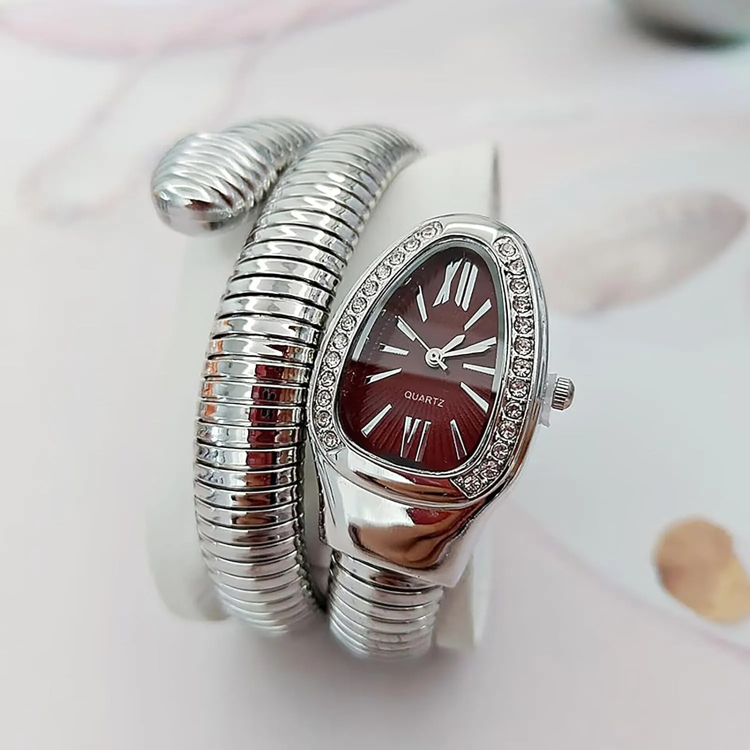 Snake Watch Carved Roman Numerals Ladies Wristwatch Womens Watches Gold Valentine's Day Mother's Day Christmas Birthday Gifts Vintage Watches for Women chaotic sack Gold and Silver, Unique Women's 