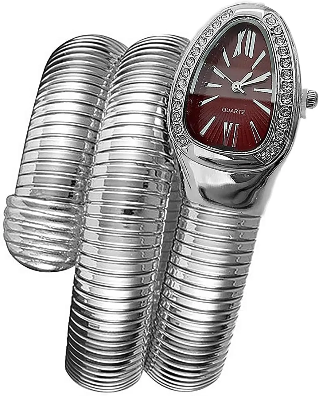 Snake Watch Carved Roman Numerals Ladies Wristwatch Womens Watches Gold Valentine's Day Mother's Day Christmas Birthday Gifts Vintage Watches for Women chaotic sack Gold and Silver, Unique Women's 