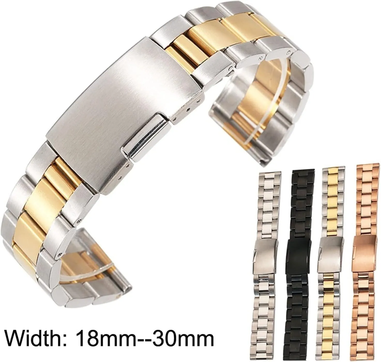 Solid Classic Stainless Steel Breathable Replacement Watch Strap Universal 18mm 20mm 24mm precise undeniable salamander 26mm 28mm 30mm 