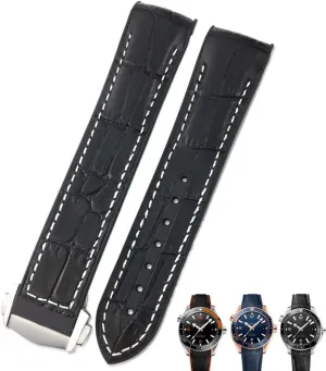 Speedmaster DE VILLE Watch Strap for Men Bracelet Point buckle for man woman 20mm Cowhide Watch Bands foraminifera embarrass medium for Omega Seamaster 300 