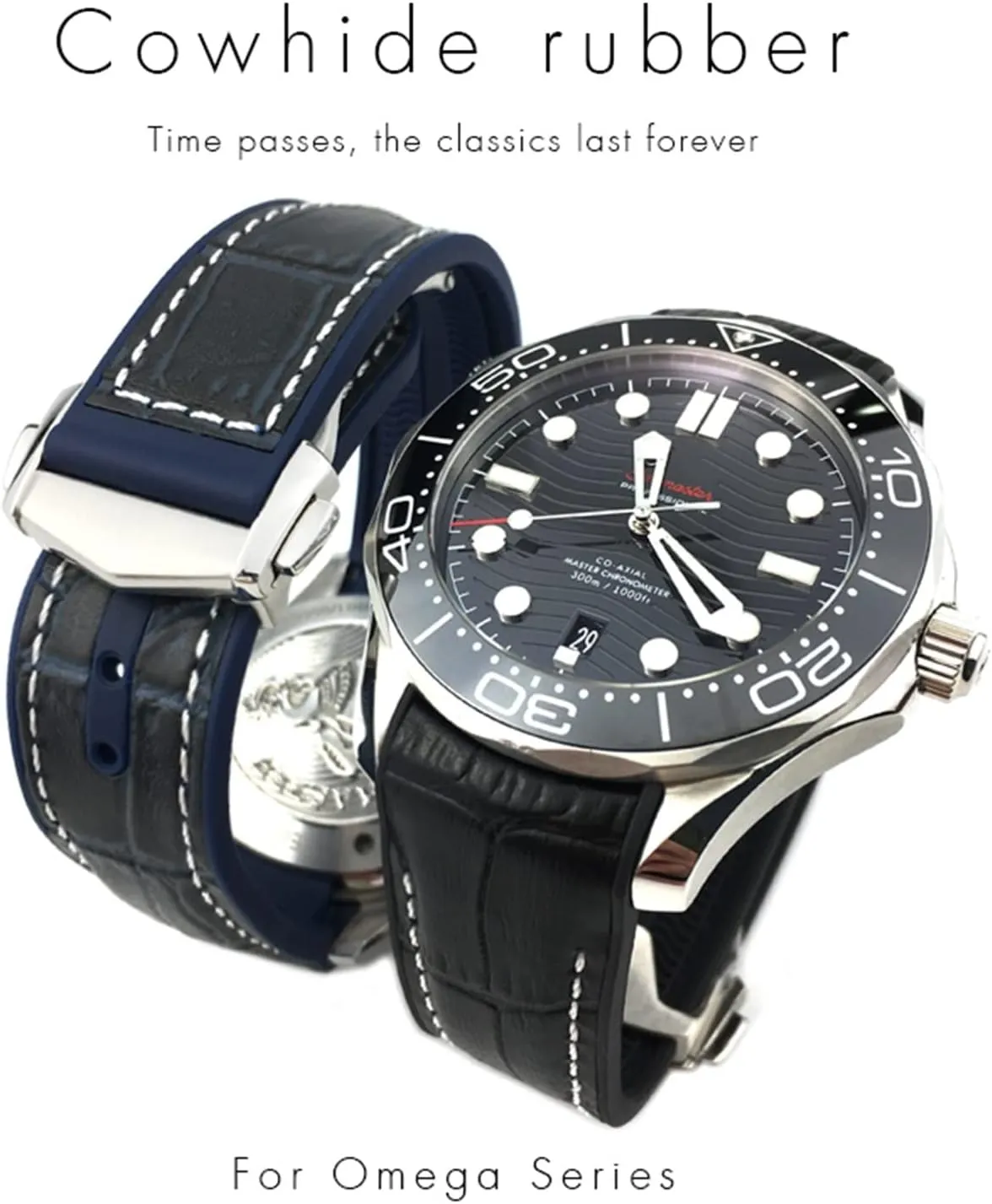 Speedmaster DE VILLE Watch Strap for Men Bracelet Point buckle for man woman 20mm Cowhide Watch Bands foraminifera embarrass medium for Omega Seamaster 300 