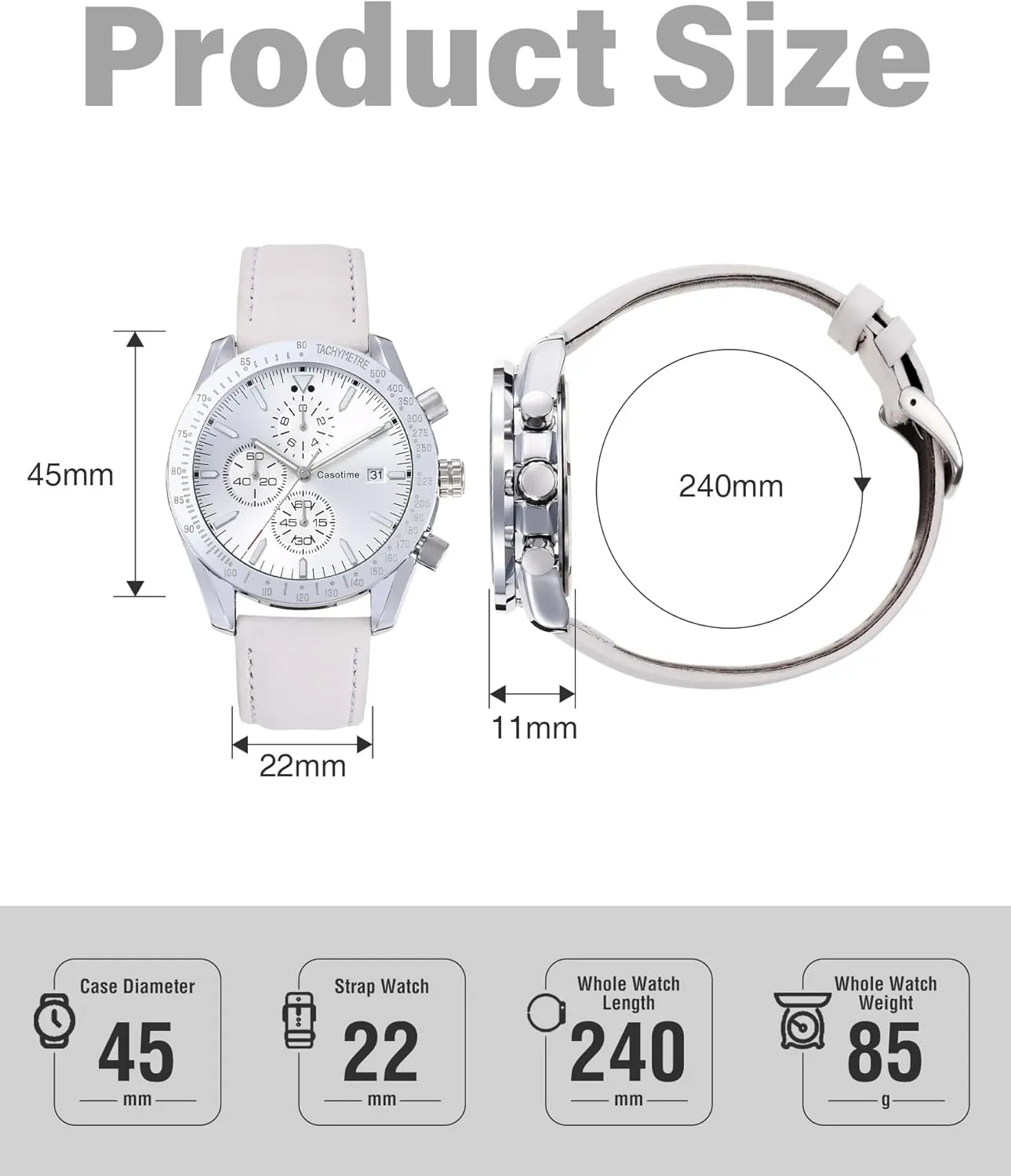 Sport Casual Classical Fashion Designer Dress Wrist Watch - quantitative sledding wingspan populate Elegant Gift for Men Men's Leather Band Chronograph Watch - 30M Waterproof Big Face Analog Quartz Date - Work 