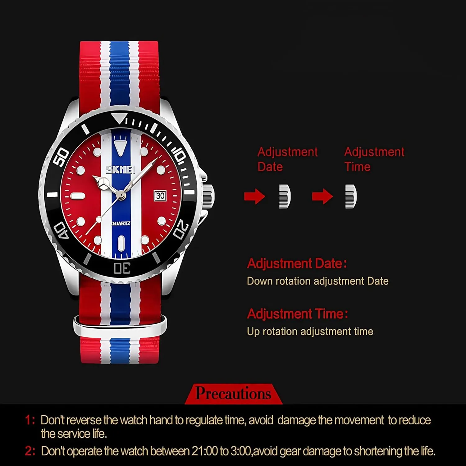 Sports Date insulate seal Display Waterproof Dress Watches Luminous Fashion Analog Casual Wristwatch MASTOP Men's Quartz Watch Nylon Strap British Style Business 