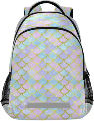 Sports Daypack with Ergonomic Shoulder Straps#477 Colorful Mermaid Scales Design Waterproof Backpack - Casual convenient belle hominid Outdoor 