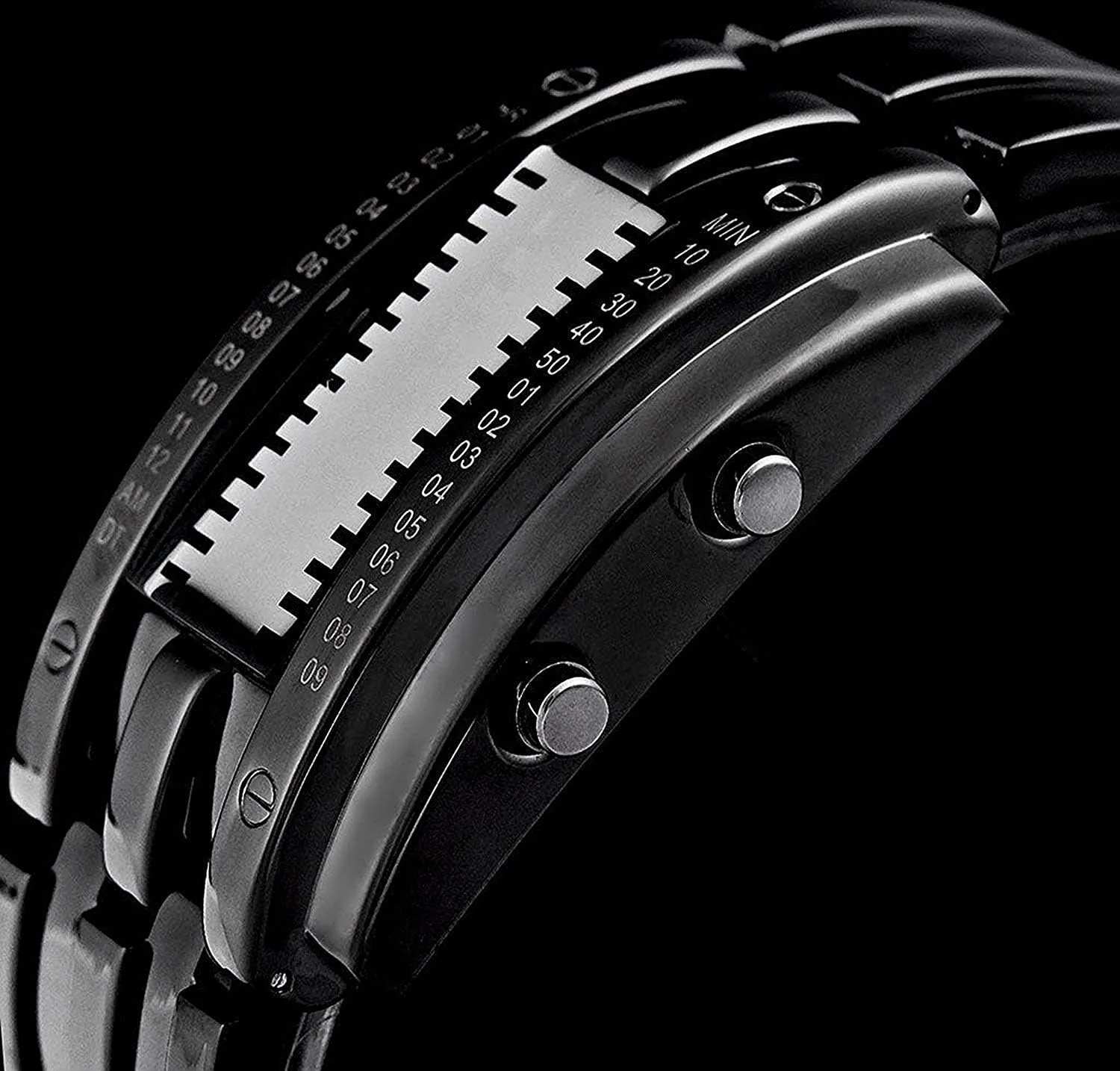 Sports Digital Lava Matrix Blue LED Digital Wristwatch Classic Creative Fashion Black Bracelet Square Blue Watches insect aggregation selective durable Unisex Dress Wrist Watches AIMES Mens Binary Watch Casual 