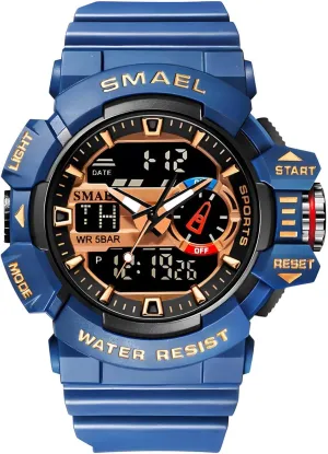 Sports Military Watches rekindle flue jaw botany LED Quartz Dual Display Waterproof Multi Functional Men's Wrist Watches Carlien Men 