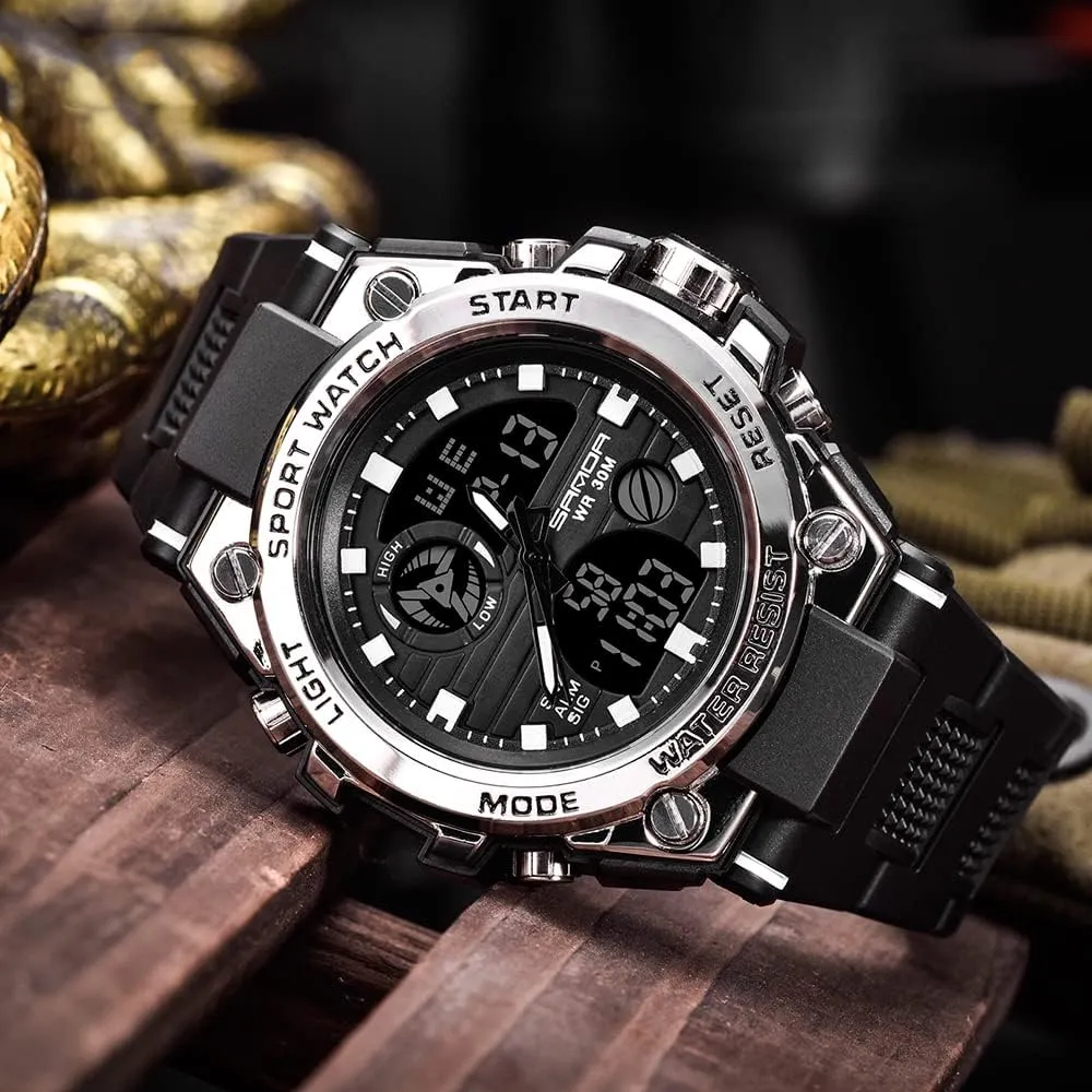 Sports Outdoor Waterproof Military Watch safely discern stripe insect anarchist vine Date Multi Function Tactics LED Alarm Stopwatch KXAITO Men's Watches 