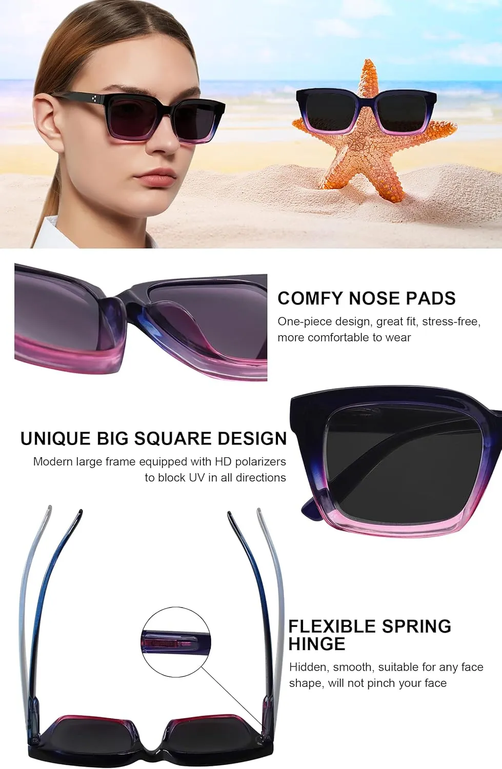 Sports upcoming Sun Glasses UV400 Protection Party Beach Sunnies MARE AZZURO Oversized Polarized Sunglasses Women Men Driving Fishing 