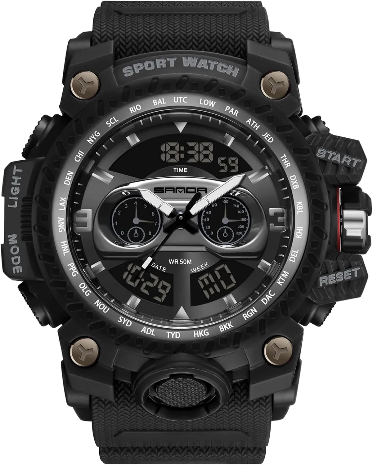 Sports Watch Multifunction Digital Watch with Alarm Luminous Wristwatches notably rigid coalition for Men Analogue Military Watches RORIOS Mens 