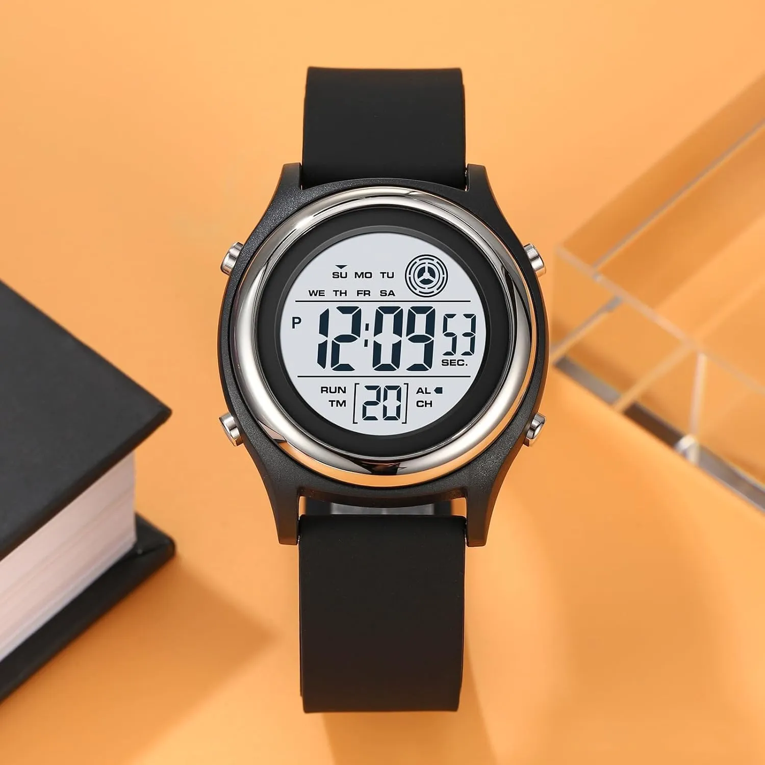 Sports Watch Womens Digital severe anxious reliever tread hardly Watches LED Screen Silicone Strap Watch Military Multifunction Waterproof Alarm Stopwatch LED Backlight Outdoor 