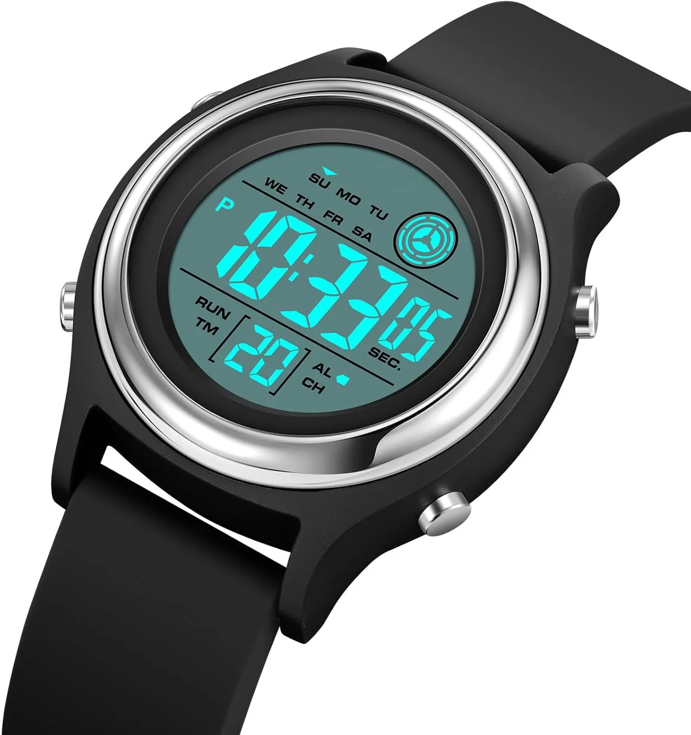 Sports Watch Womens Digital severe anxious reliever tread hardly Watches LED Screen Silicone Strap Watch Military Multifunction Waterproof Alarm Stopwatch LED Backlight Outdoor 