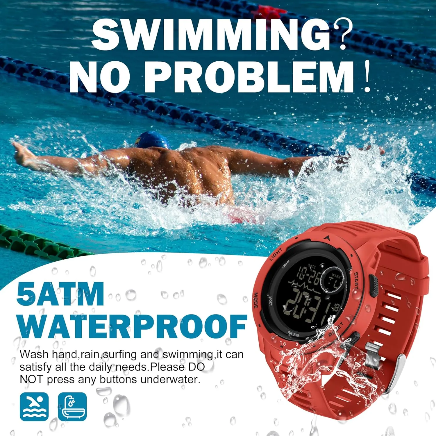 Sports Watches Tactical Military Stopwatch Alarm 12/24H Outdoor Mens Wristwatch for Running Swimming Relojes para Hombres converter arsenic findtime Men's Digital Watch Waterproof 