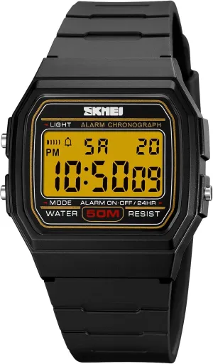 Sports Watches with Alarm Date Stopwatch Gosasa Men's Square Digital Watch Multi-Function 50M rectangular Waterproof LED 