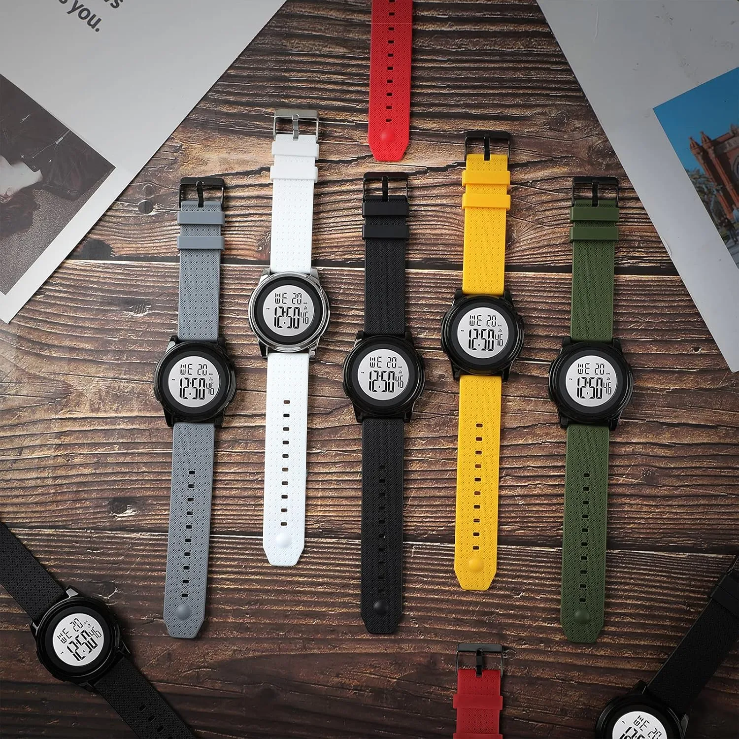 Sports Waterproof Simple Watch Stainless Steel Wrist Watch for floral kea streetcar track bunch post Men Women Mens Digital Watch Ultra-Thin 