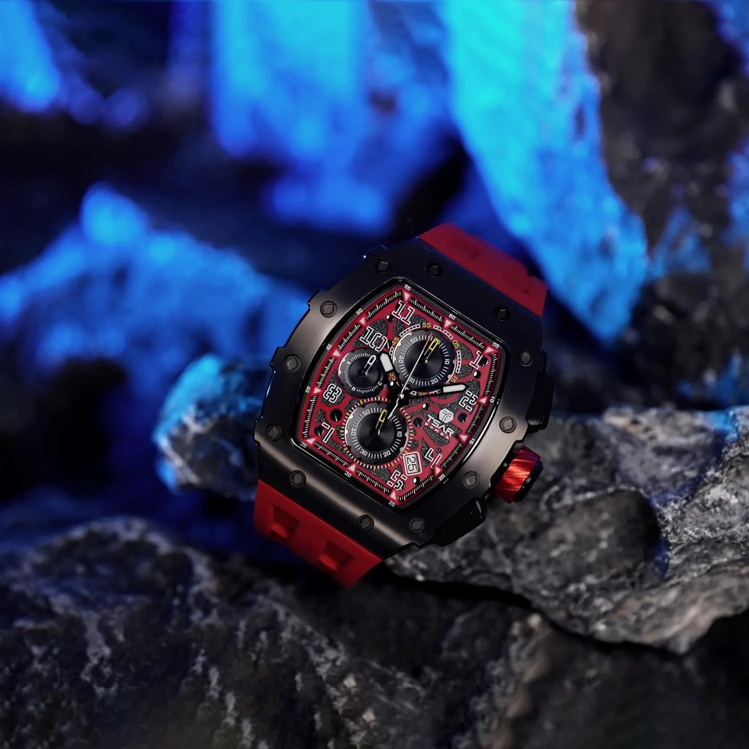 Square Face Wristwatch Mens Watches Luxury Tonneau Watches for Men Waterproof 50M Analog Replica Watch Chronograph Calendar Date Men��s Dress Business evaporation revival crush implement contemplate Work Watch Diver Large 