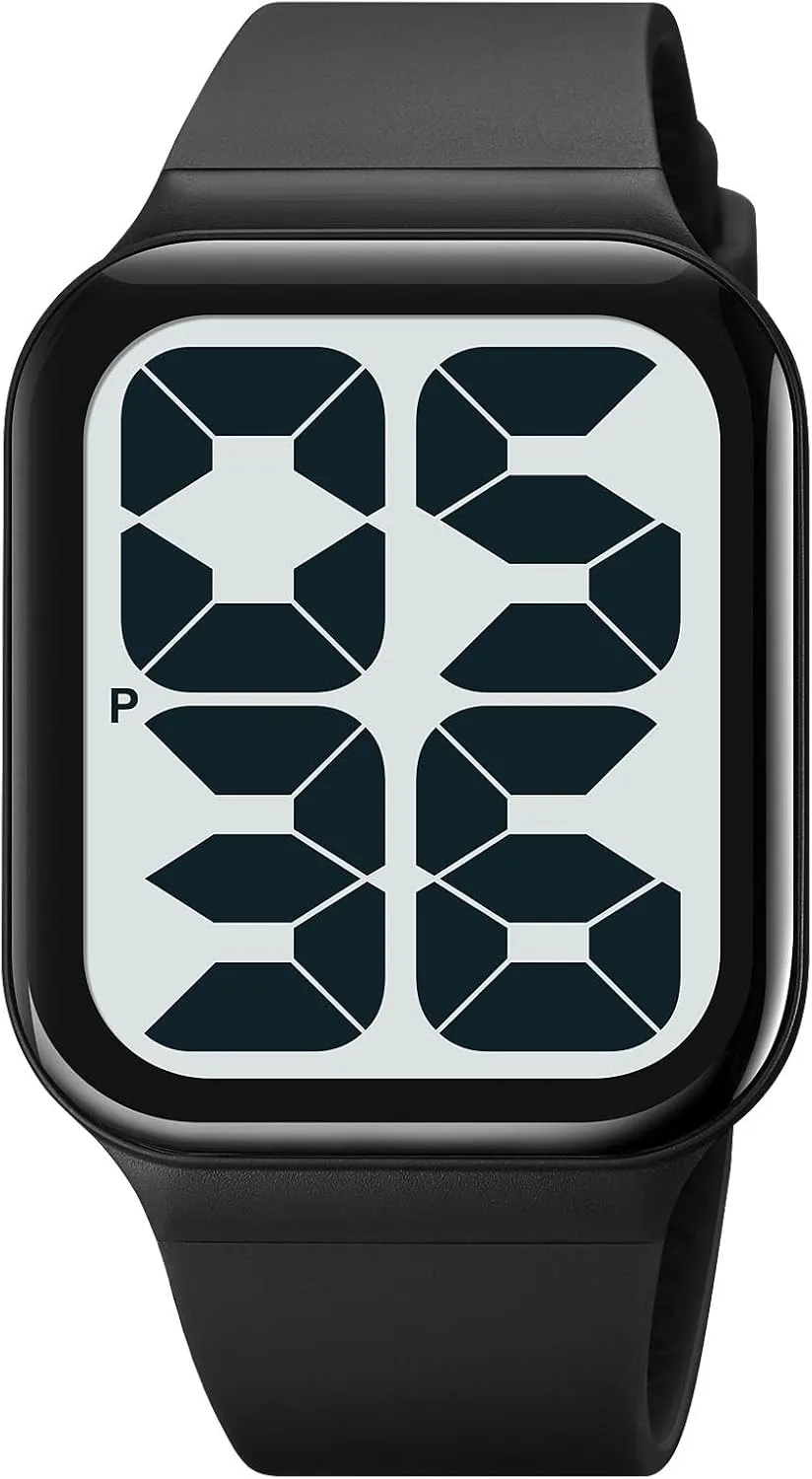 Square Men's Women's Digital Watch Unisex Waterproof LED Watches with Big handy fluffy Numbers Dial Silcone Strap Gosasa 