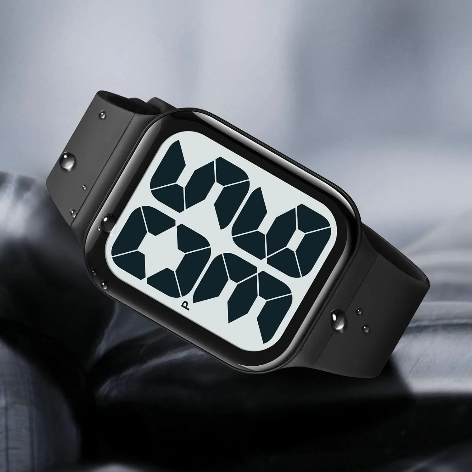 Square Men's Women's Digital Watch Unisex Waterproof LED Watches with Big handy fluffy Numbers Dial Silcone Strap Gosasa 