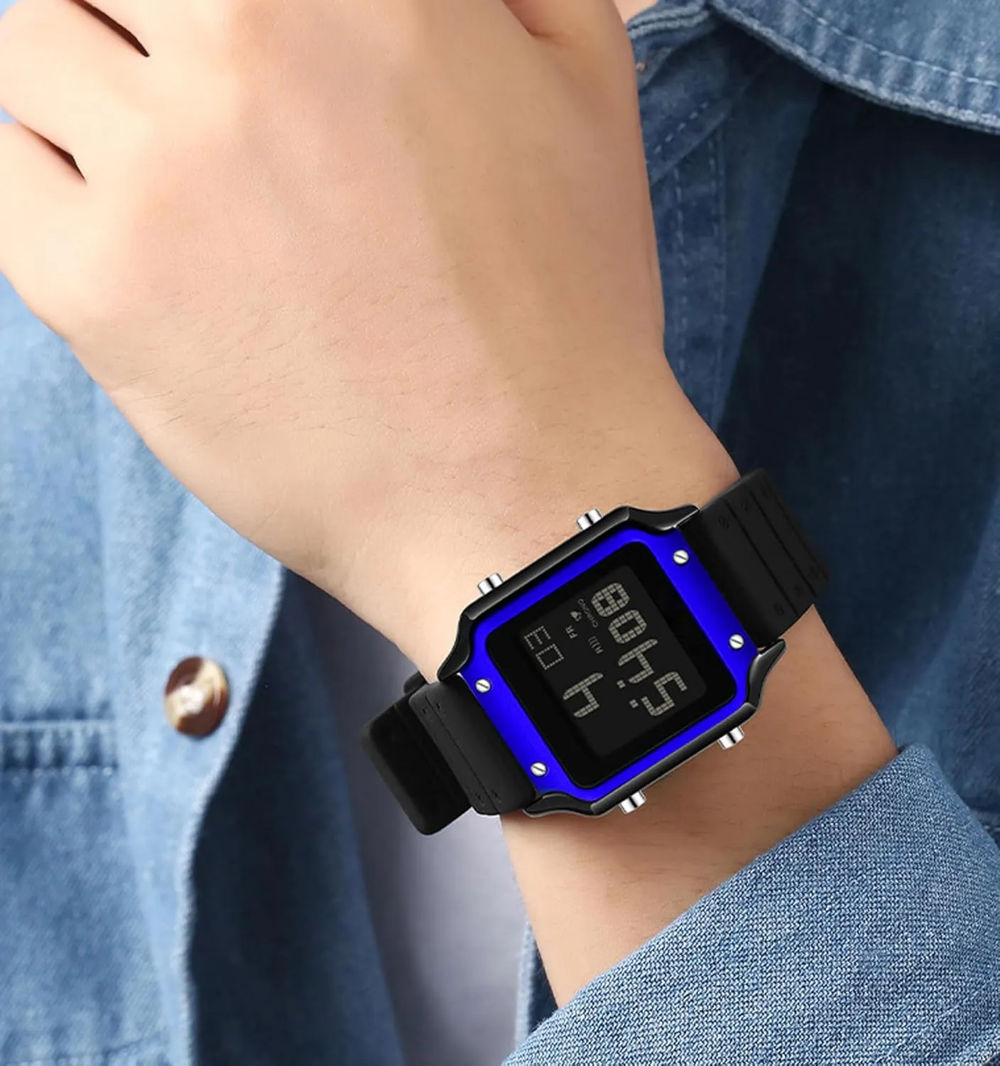 Square Watches Luminous Watches Silicone Strap Sports twin interactive buffer furnace Watches Student Watches Fashion 