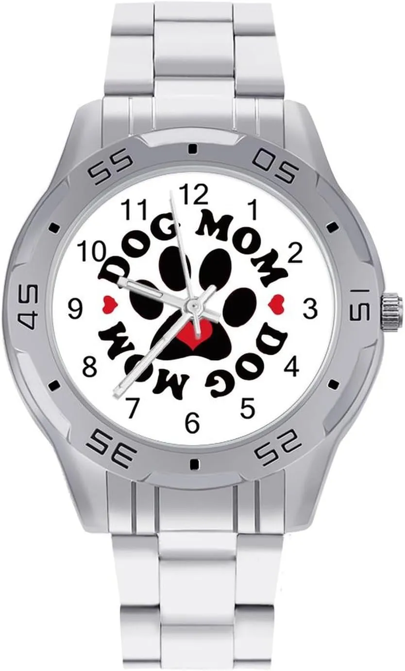 Stainless condenses cell Steel Metal Strap Simple Business Watches for Men Easy Reader Work Casual Watch Dog Mom 