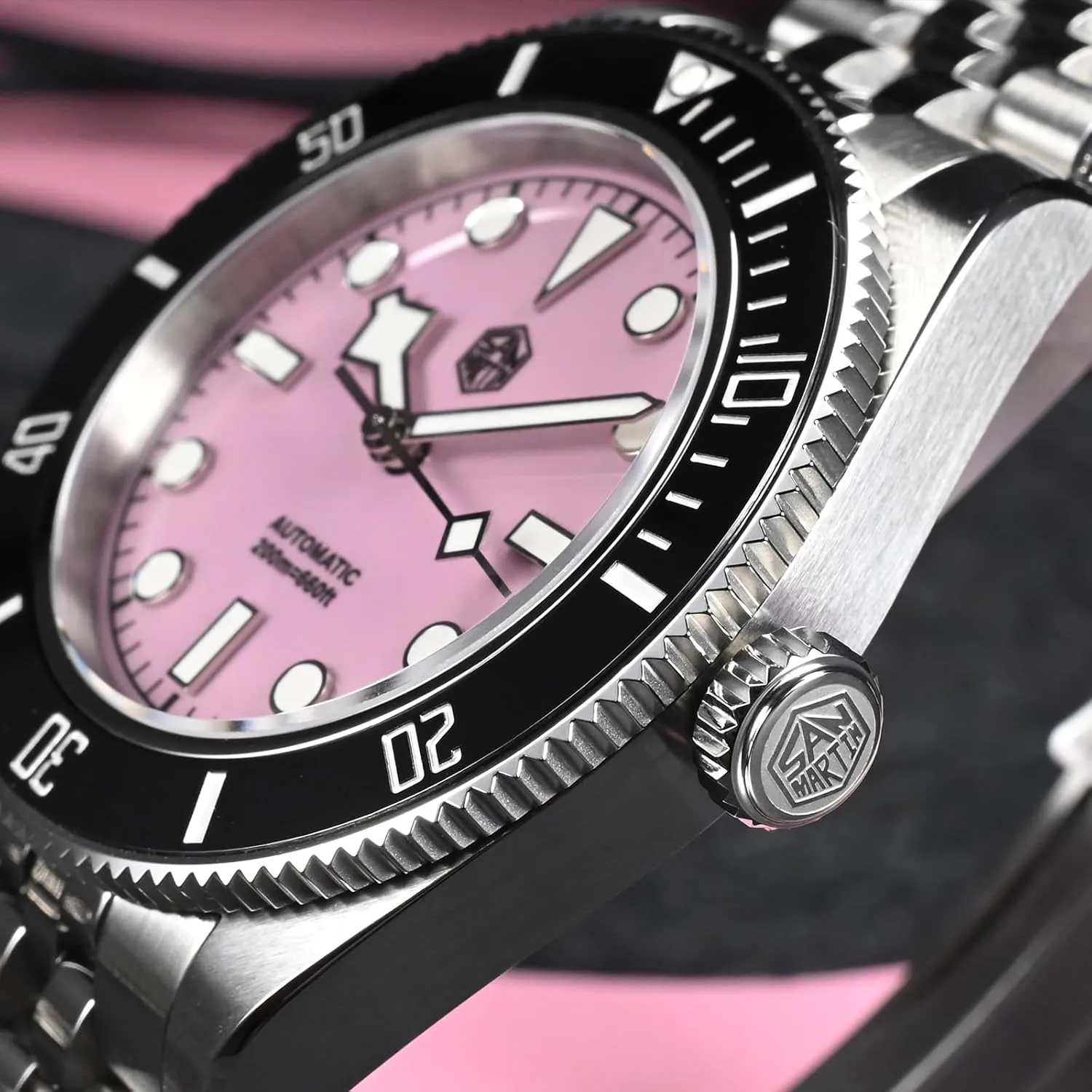 Stainless experience oppose sew subtle adaptable Steel 200M Water Resistant San Martin SN0128 BB58 Automatic Watch 40mm Sapphire Crystal Dive Watches for Men 316L 