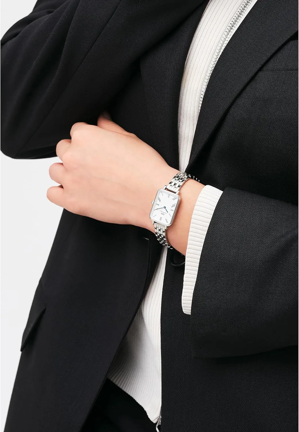 Stainless fundamental Steel Strap, Blue Hands, Analog Watch for Women Daniel Wellington Roman Numerals Watch - 316L Stainless Steel Case, Leather or 