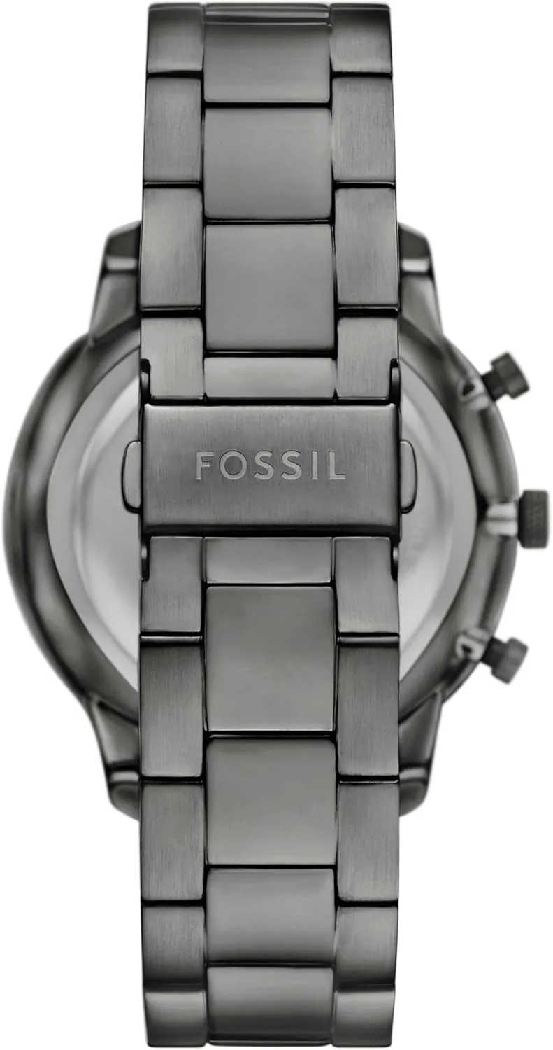 Stainless Steel and Leather Chronograph Watch Fossil Men's Neutra leisure Quartz 